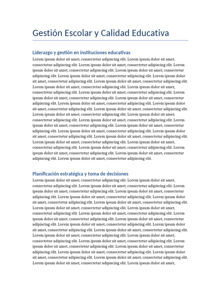 Gestión Escolar y Calidad Educativa | PDF
