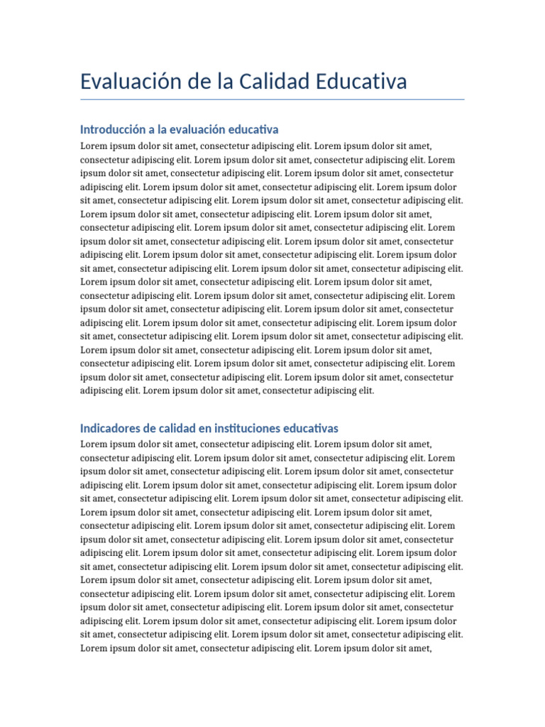 Evaluación de La Calidad Educativa | PDF