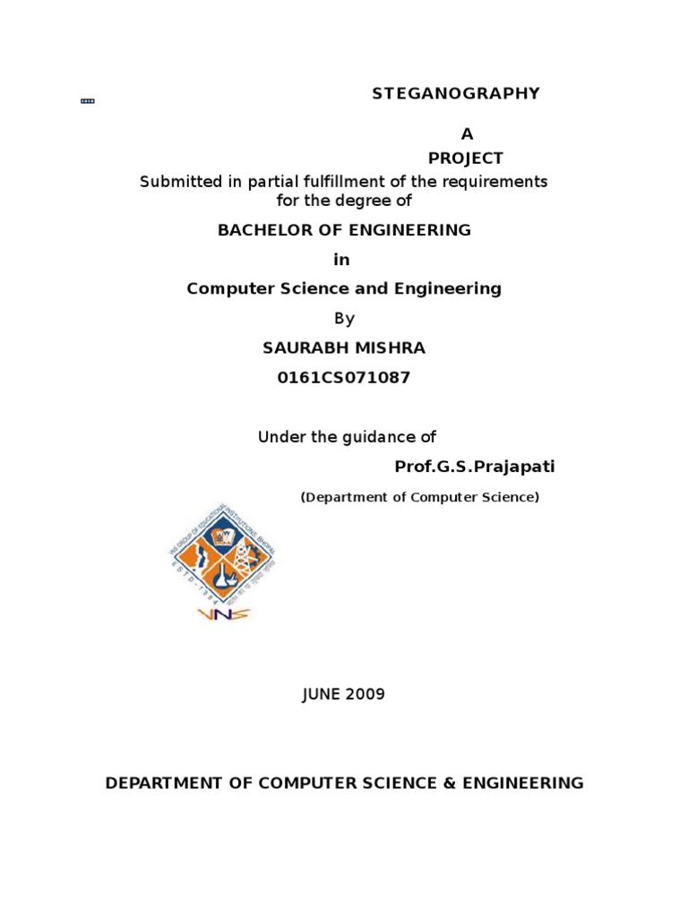 Steganography Project by Nargish Gupta | PDF