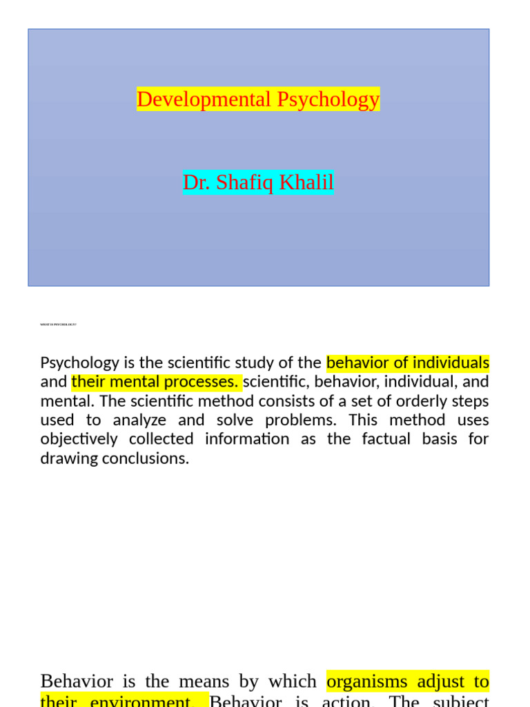 Overview of Developmental Psychology | PDF | Psychology | Sigmund Freud