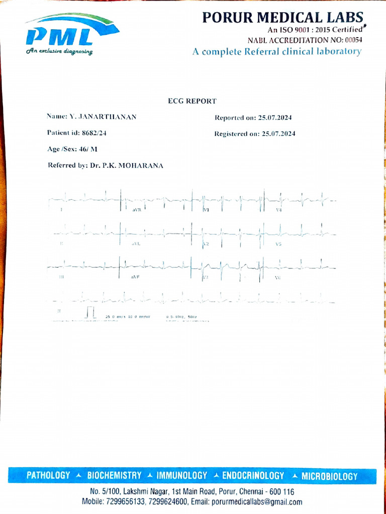 ECG Report from Porur Medical Labs | PDF
