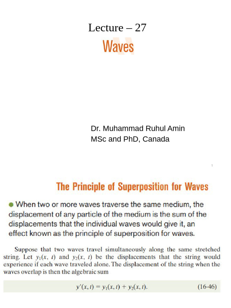 Lecture - 27: Dr. Muhammad Ruhul Amin MSC and PHD, Canada | PDF