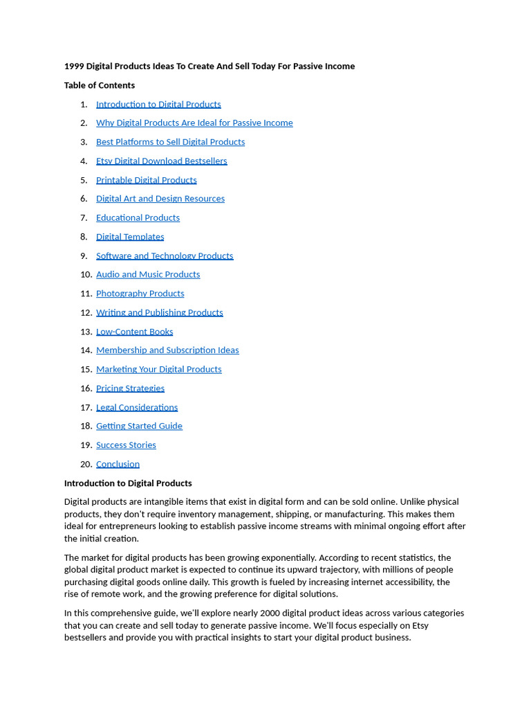 1999 Digital Product Ideas for Income | PDF | Typefaces | Pricing