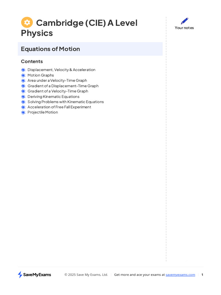 Motion 3 | PDF | Velocity | Acceleration