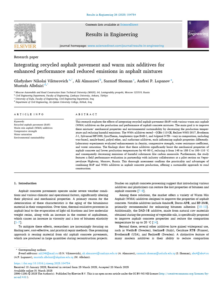 Enhancing Asphalt with Recycled Materials | PDF | Concrete | Road Surface