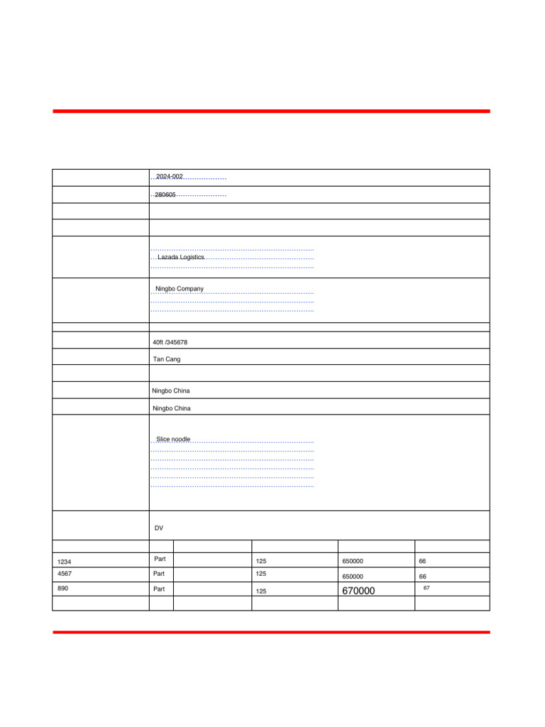 Shipping Instructions for B/L Issuance | PDF