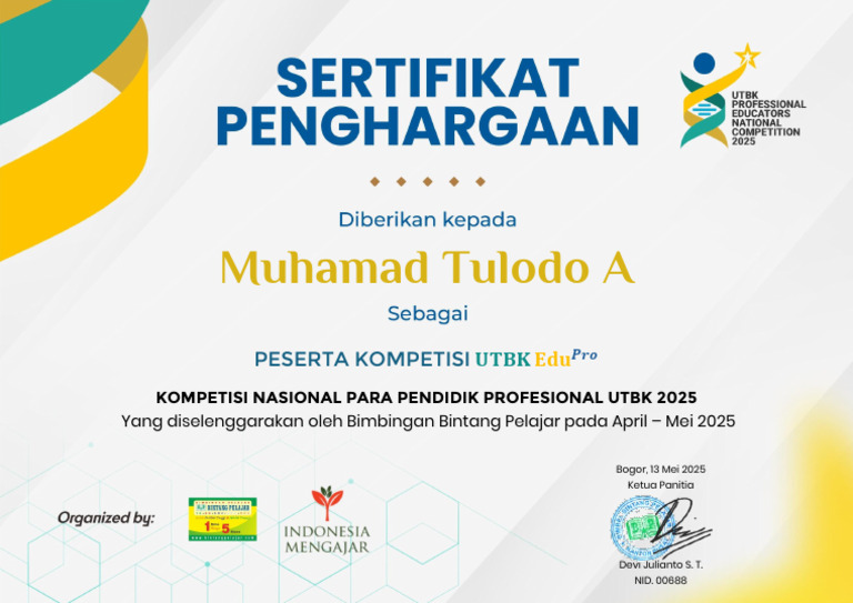 3587 - PESERTA - Muhamad Tulodo A - MAN 21 Jakarta Utara ...