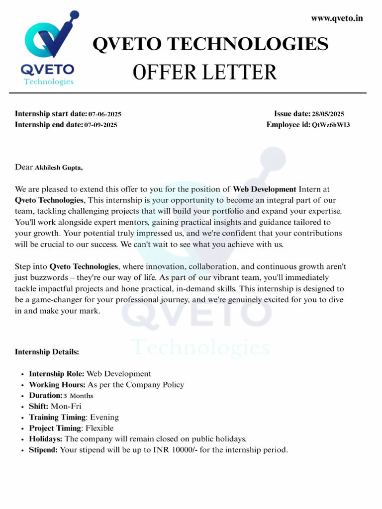 Offer Letter | PDF