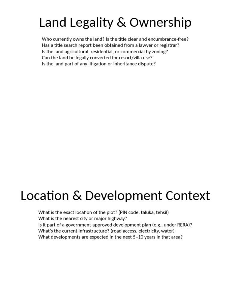 Land Ownership and Development Guide | PDF