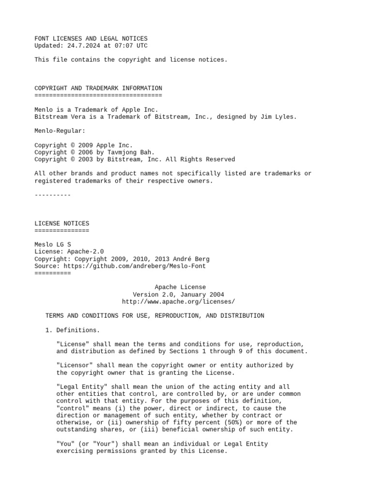 Font Licenses and Copyright Notices | PDF | License | Derivative Work
