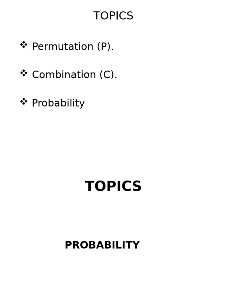 Probability and Combinatorics Overview | PDF | Probability | Odds