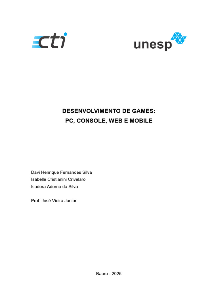 Desenvolvimento de Games - PC, Console, Web e Mobile | PDF | Videogames ...