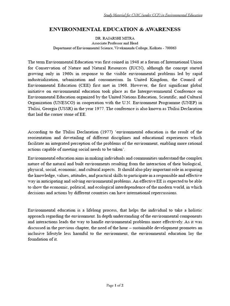 Understanding Environmental Education | PDF | Natural Environment ...