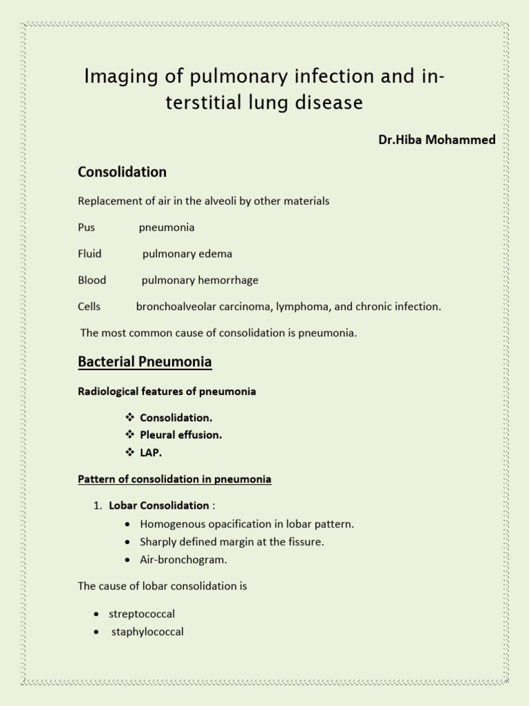 Imaging Insights on Lung Infections | PDF | Pneumonia | Lung