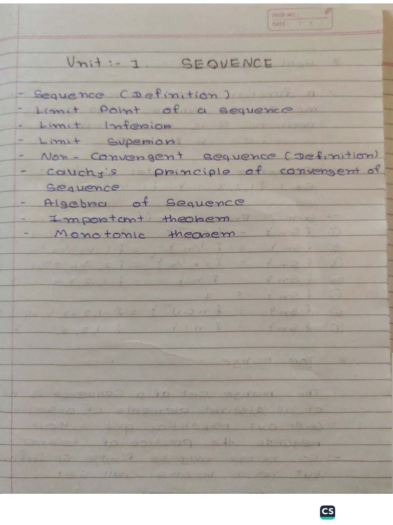 Unit - 1 - Sequence | PDF