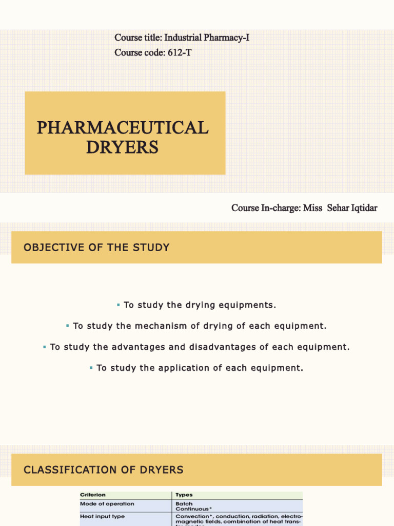 Pharmaceutical Dryers Part 1 2024 | PDF