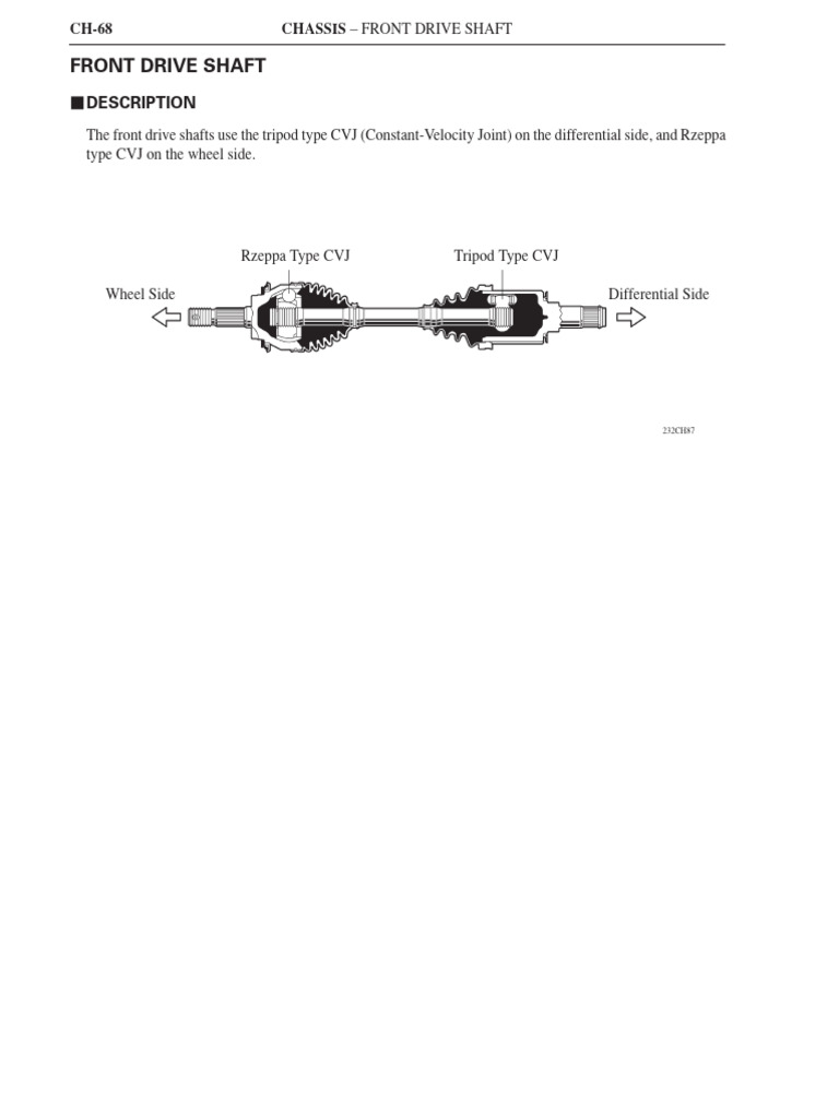 Front Drive Shaft CVJ Types Explained | PDF