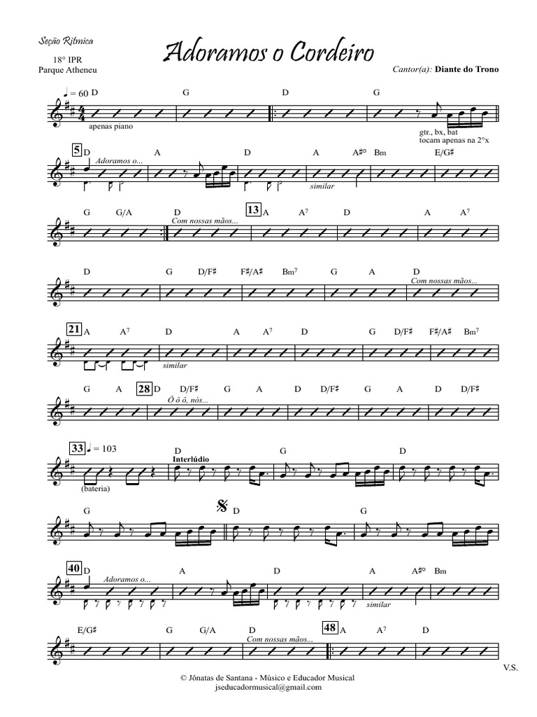 Adoramos o Cordeiro: Letra e Música | PDF | Formas musicais | Musicologia