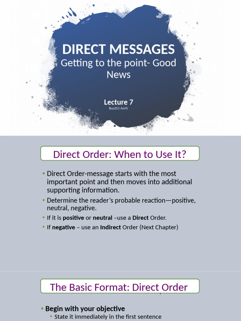 Lecture 6 Direct Messages | PDF | Communication | Human Communication