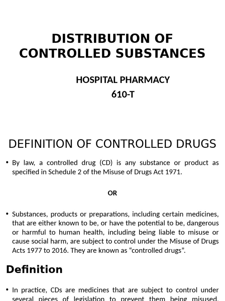 Controlled Drugs Management in Hospitals | PDF | Controlled Substances ...