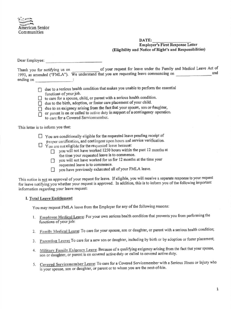 FMLA Packet - With Lisa Name | PDF