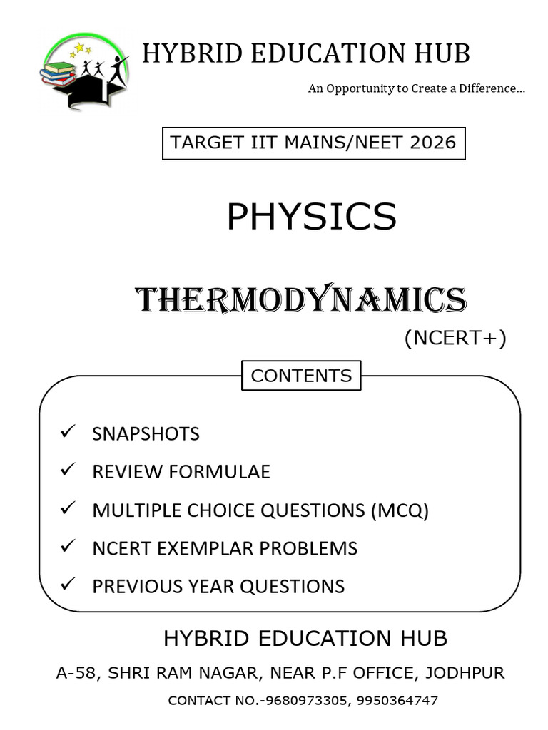 Hybrid Class11 Thermodynamics | PDF | Gases | Heat Capacity