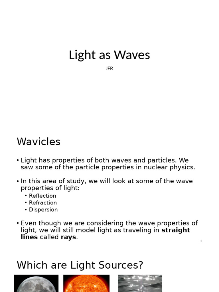 3 Light As Waves - JFR 2025 | PDF | Reflection (Physics) | Refraction