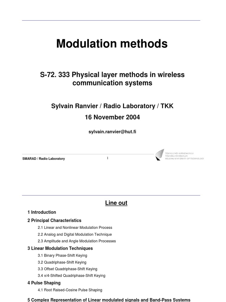 Modulation Methods | PDF