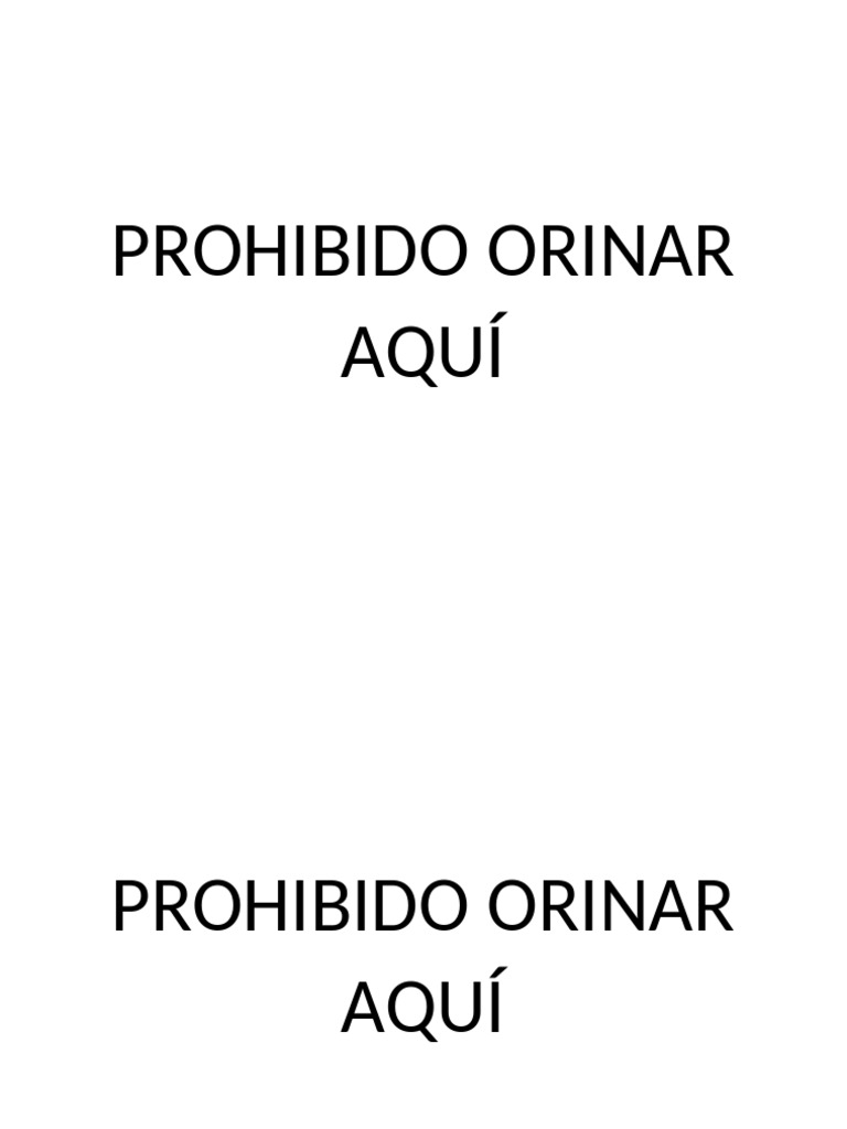 Prohibido Orinar Aquí | PDF
