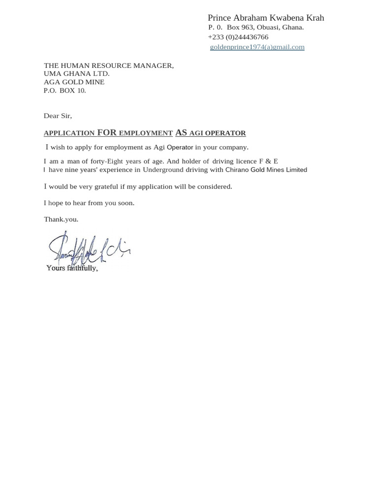 Job Application for Agi Operator Position | PDF | Vehicle Operation ...