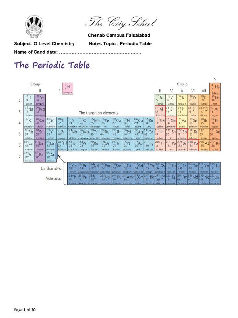 Alkali Metals in the Periodic Table | PDF | Sets Of Chemical Elements ...