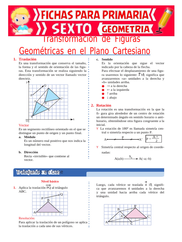 Transformaciones Geométricas en el Plano | PDF | Vector Euclidiano