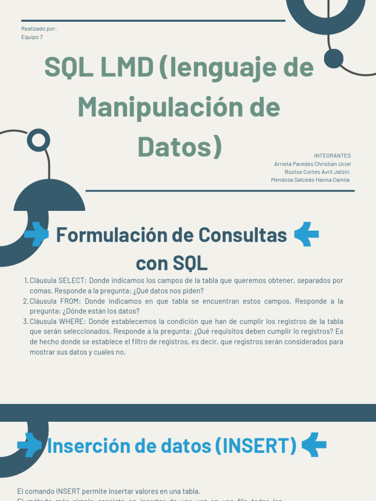 Introducción a LMD en SQL | PDF | SQL | Gestión de datos