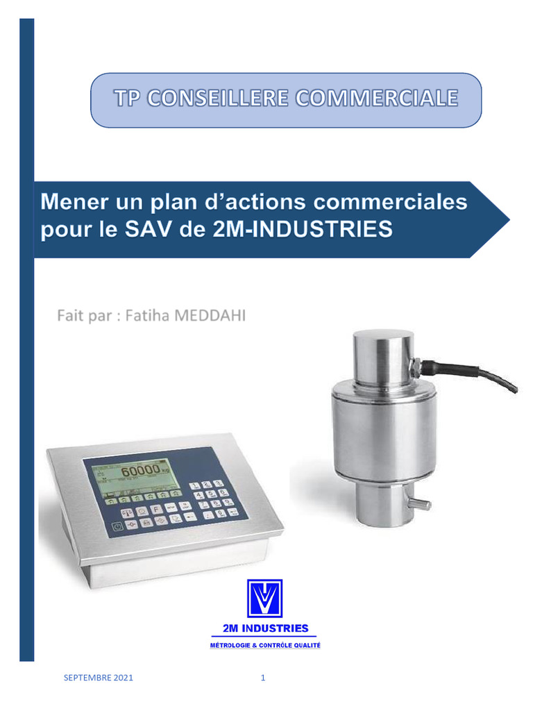 Plan d'Action pour le SAV 2M-INDUSTRIES | PDF | Métrologie | Balance ...