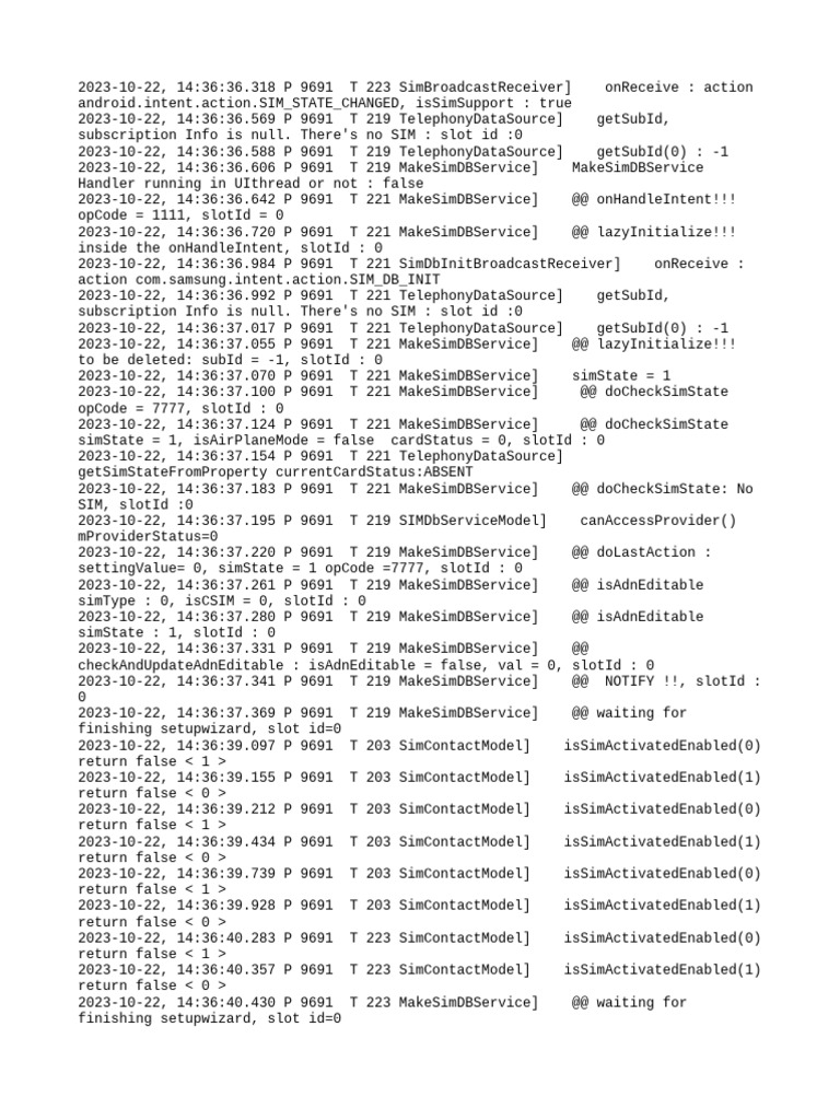 SIM State Change Log Analysis | PDF