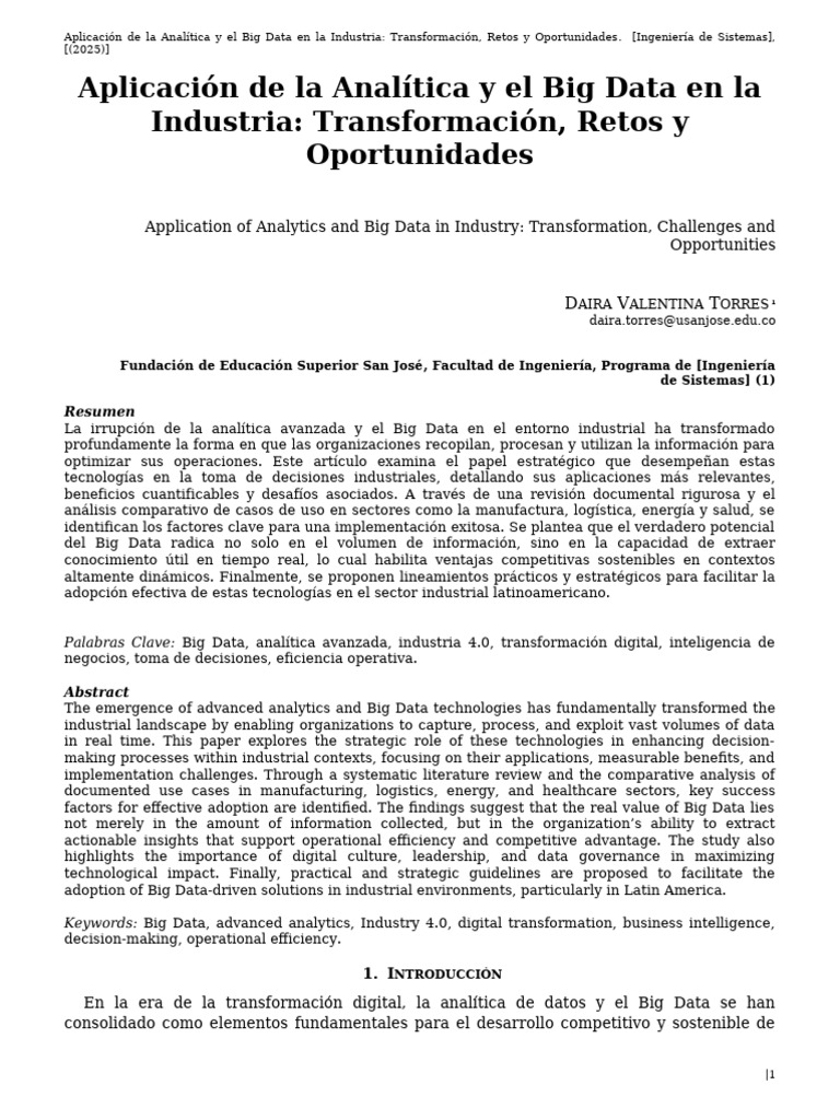 Big Data en la Industria: Retos y Oportunidades | PDF | Big Data ...