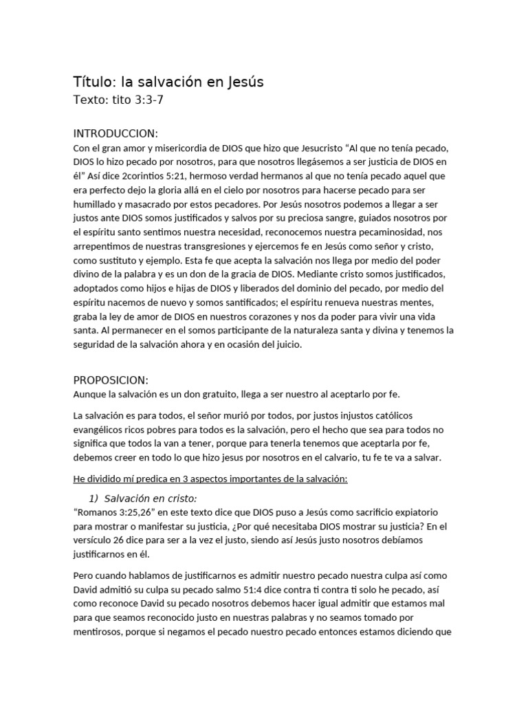 Salvación a través de Jesucristo | PDF | Salvación | Pecado