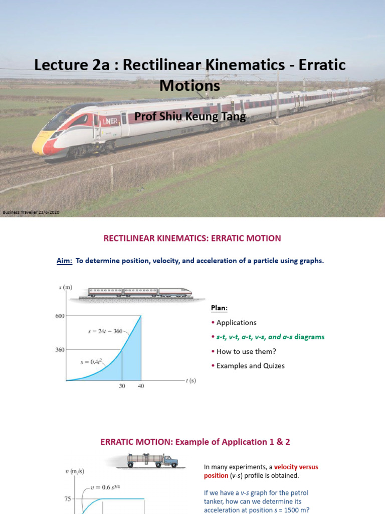 Lecture+2a+Rectilinear+Kinematics Erratic+Motion | PDF | Velocity ...