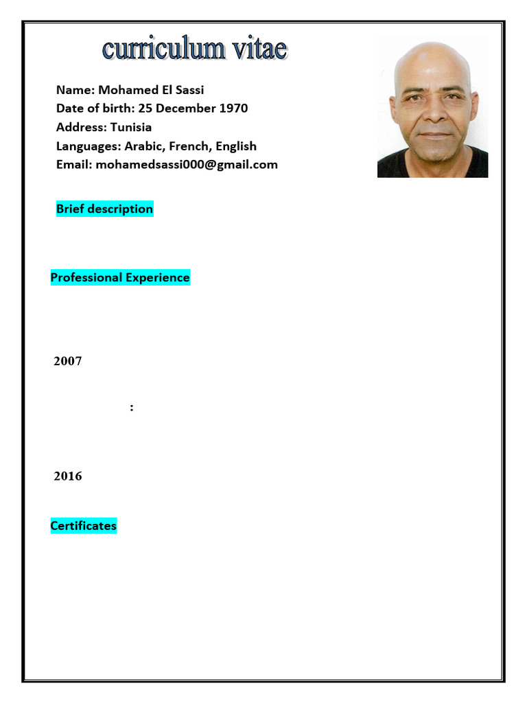 Mohamed El Sassi: Occupational Safety Expert | PDF