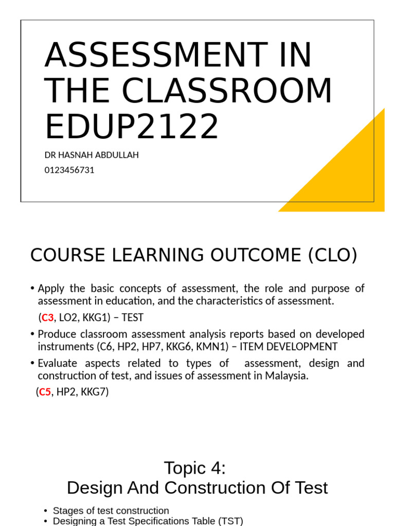 Assessment in The Classroom Edup2122 | PDF | Standard Score | Multiple ...