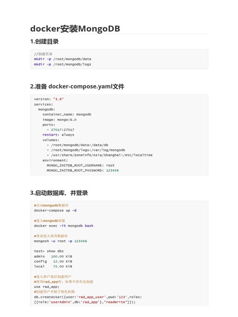 Docker Installation Guide for MongoDB | PDF | Software | Computing
