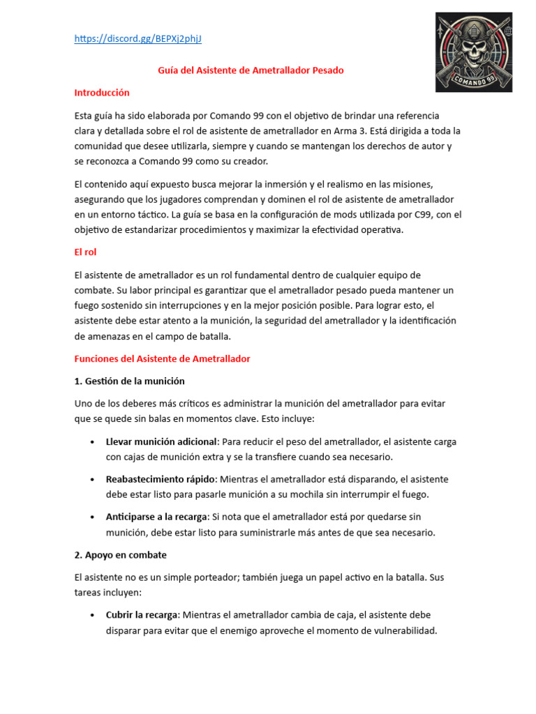 Guia Asistente de Ametrallador C99 | PDF | Ametralladora