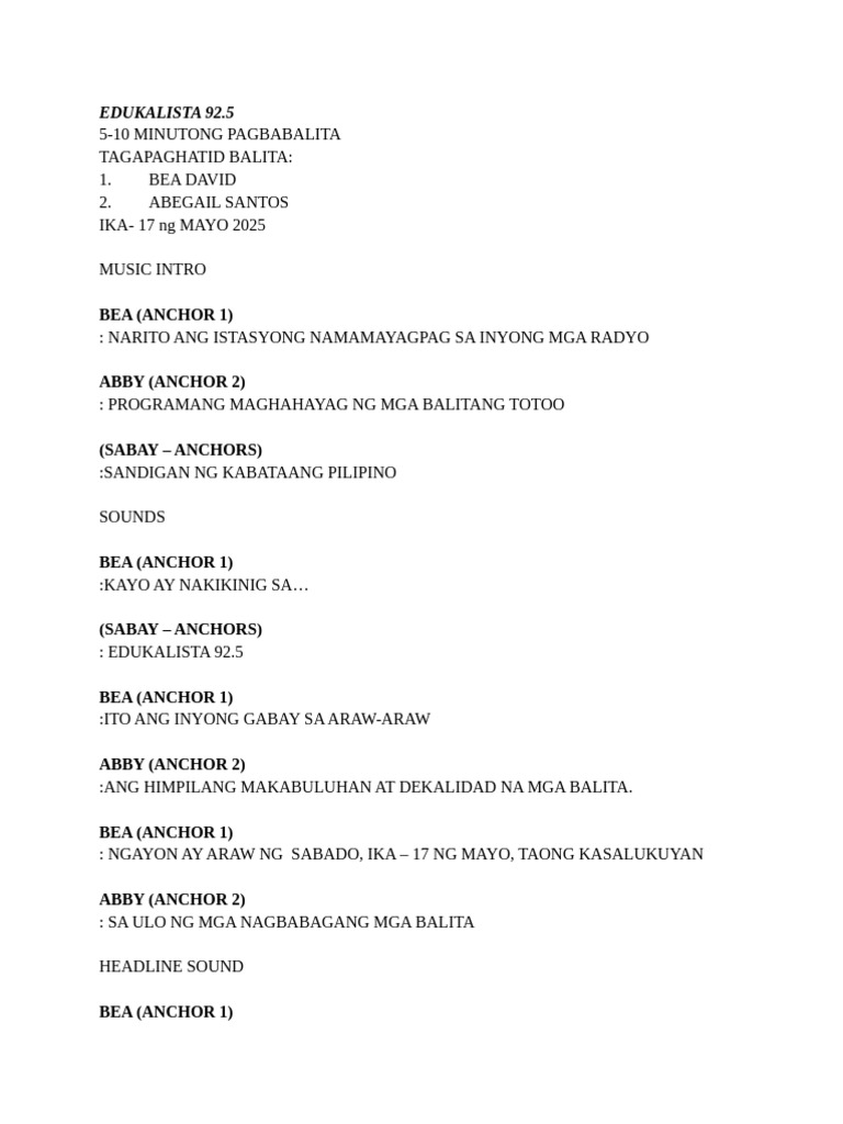 Radio Broadcasting Final Script | PDF
