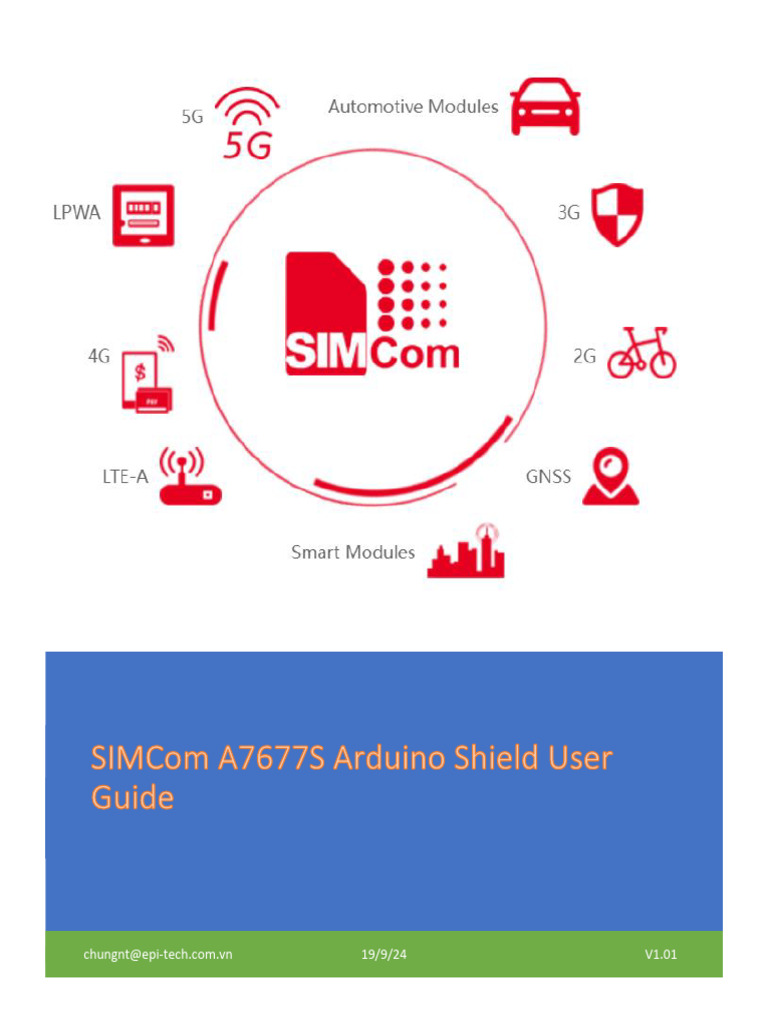 SIMCom A7677S Arduino Shield UserGuide V101 | PDF