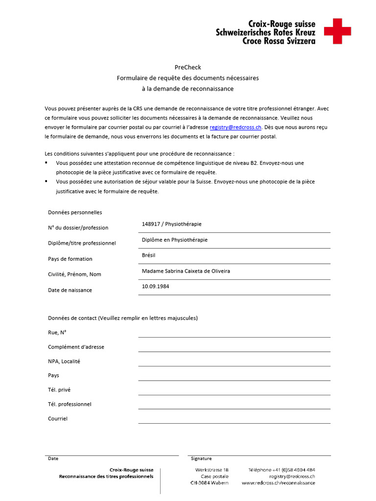 Demande de reconnaissance CRS | PDF