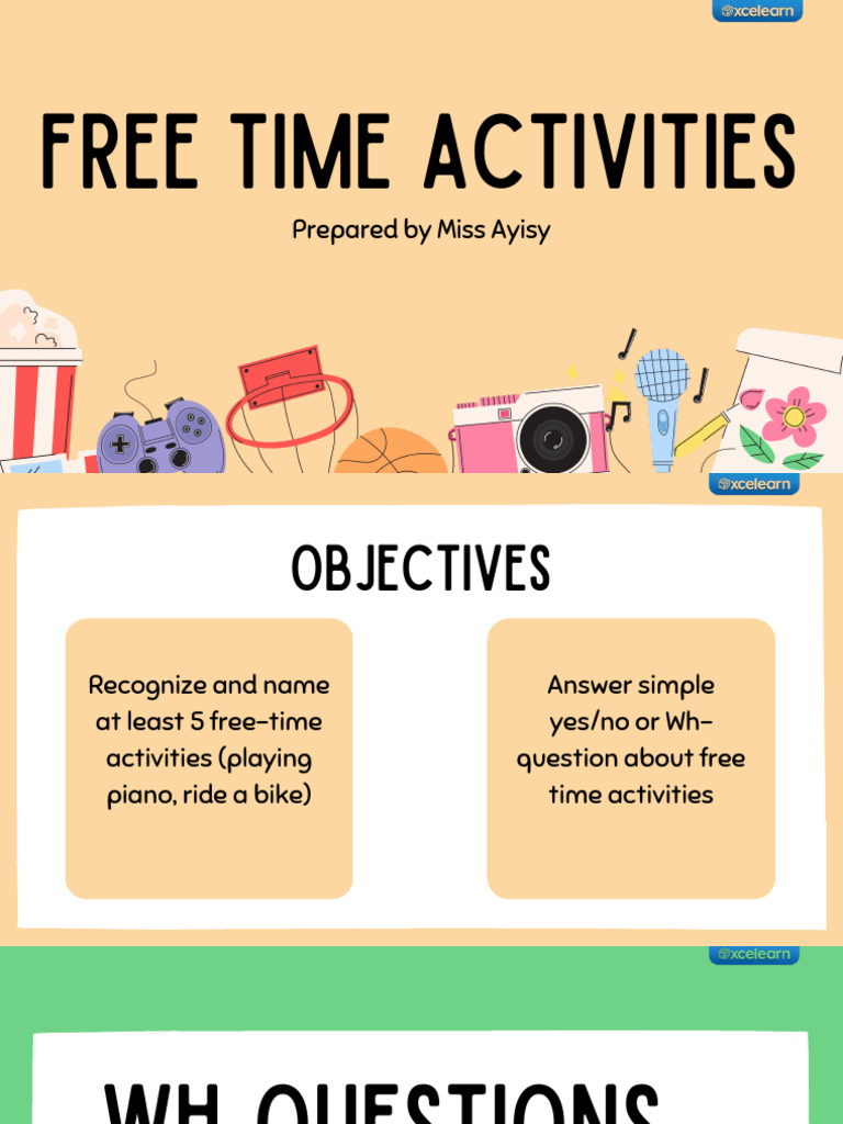 Free Time Activities: Prepared by Miss Ayisy | PDF