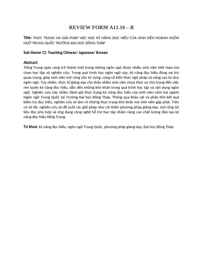 Abstract Review - A11.10 - R10 | PDF