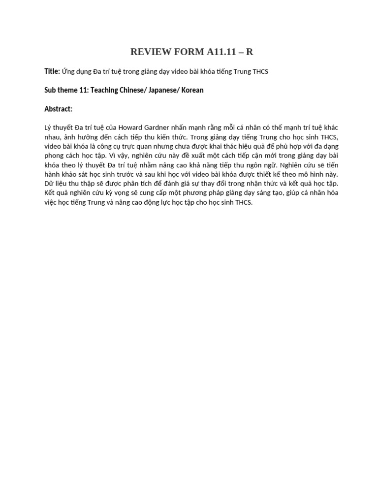 Abstract Review - A11.11 - R10 | PDF