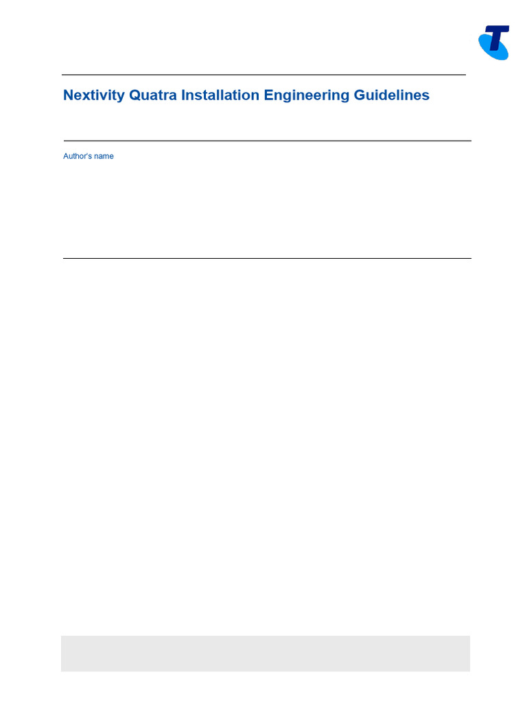 Quatra Installation Engineering Guidelines V7.0 | PDF | Antenna (Radio ...
