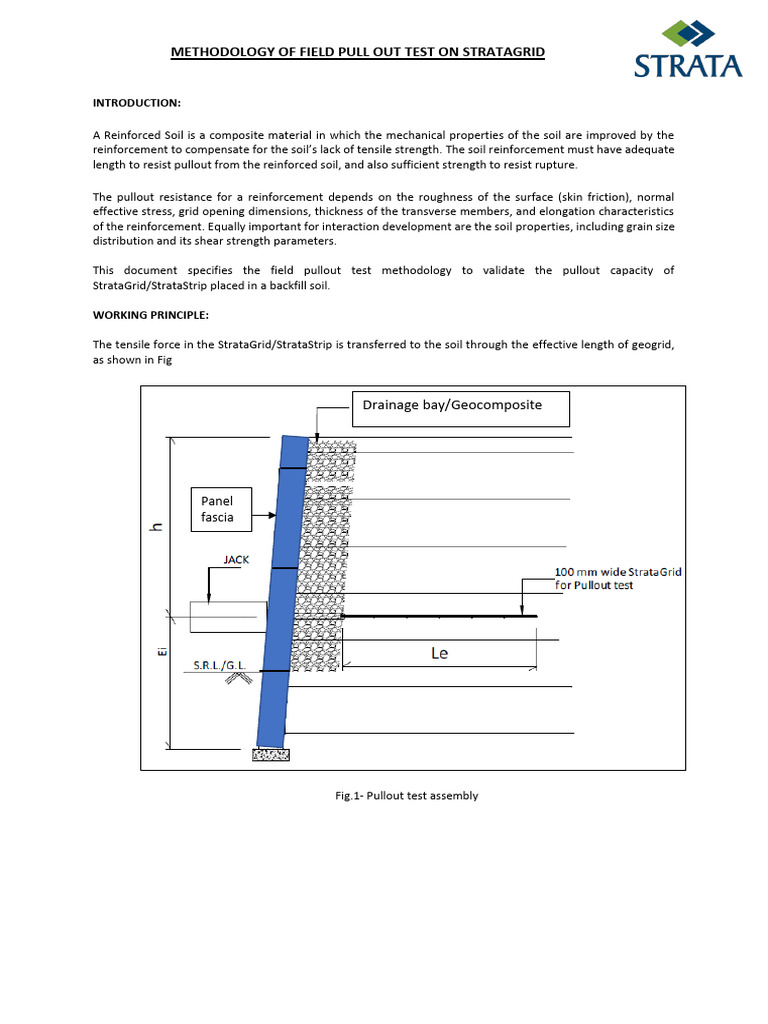 Field Pullout Test Methodology for StrataGrid | PDF | Strength Of ...